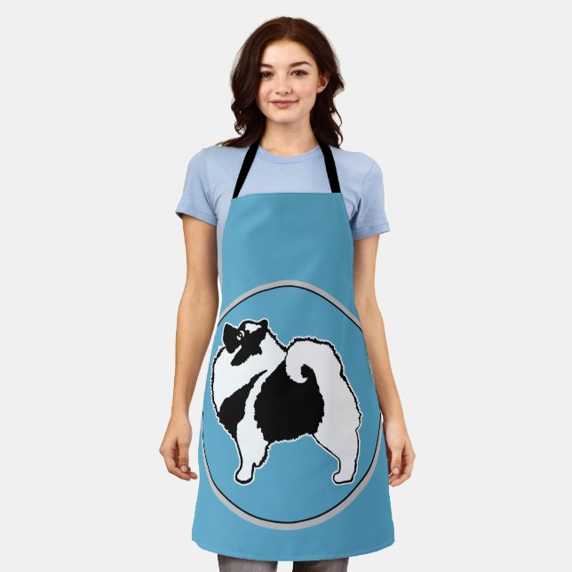 Keeshond Graphics - Niedliche Original Dog Art Schürze (Getragen)