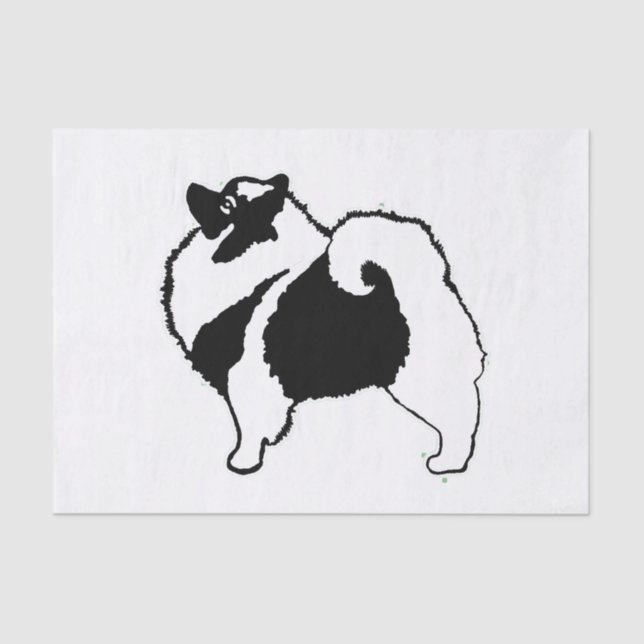 Keeshond Graphics - Niedliche Original Dog Art Seidenpapier (Vorderseite)