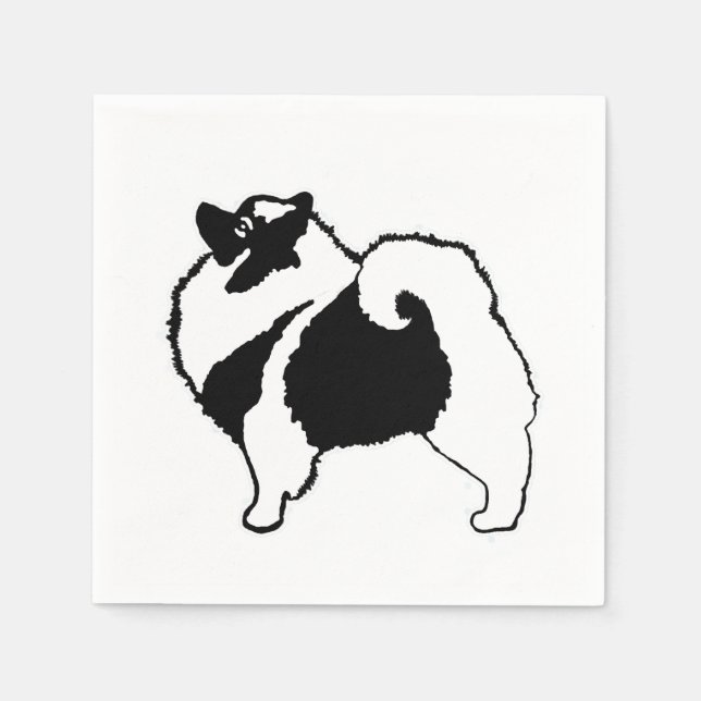 Keeshond Graphics - Niedliche Original Dog Art Serviette (Vorderseite)