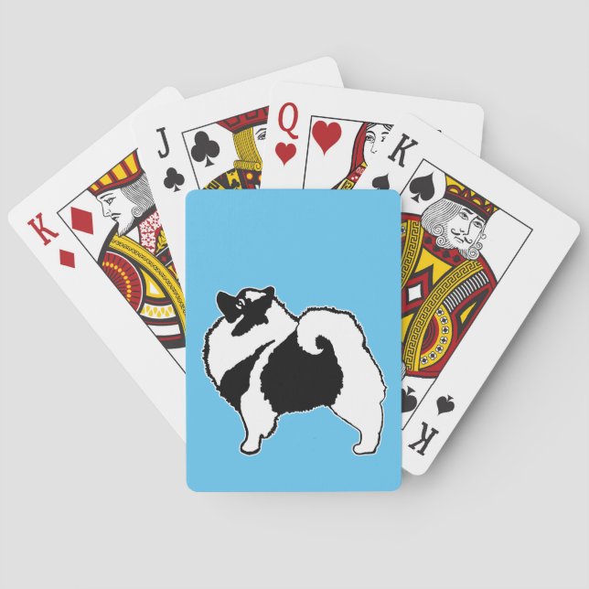 Keeshond Graphics - Niedliche Original Dog Art Spielkarten (Rückseite)
