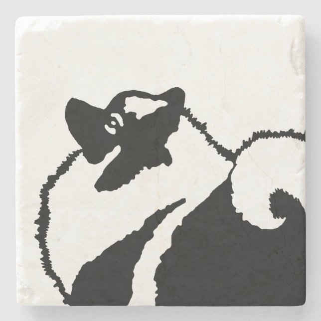 Keeshond Graphics - Niedliche Original Dog Art Steinuntersetzer (Vorderseite)