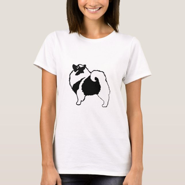 Keeshond Graphics - Niedliche Original Dog Art T-Shirt (Vorderseite)
