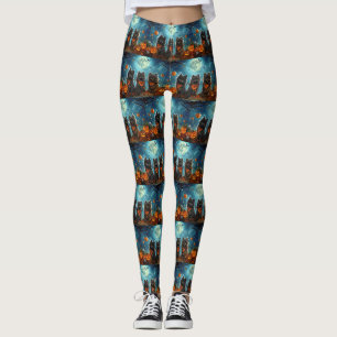 Keeshond Halloween Spooky Leggings