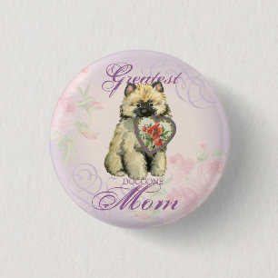 Keeshond Heart Mama Button