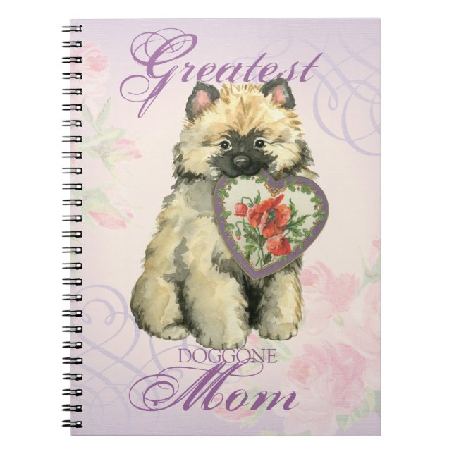 Keeshond Heart Mama Notizblock (Vorderseite)