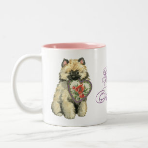 Keeshond Heart Mama Zweifarbige Tasse