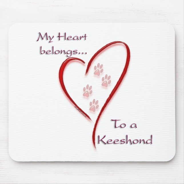 Keeshond Heart zählt Mousepad (Vorne)