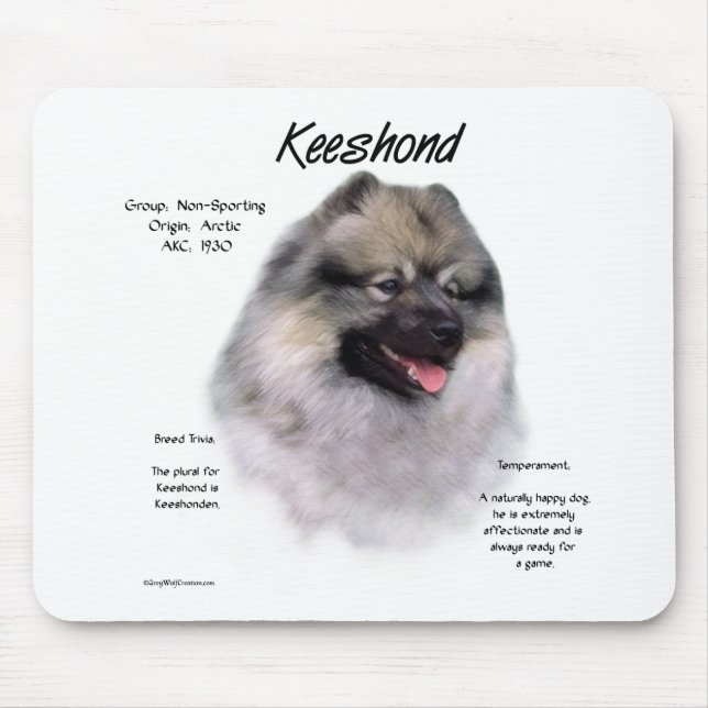 Keeshond History Design Mousepad (Vorne)