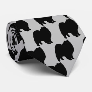 Keeshond Hund Silhouette Krawatte