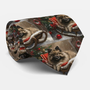 Keeshond-Hund Weihnachtsfestlich Krawatte