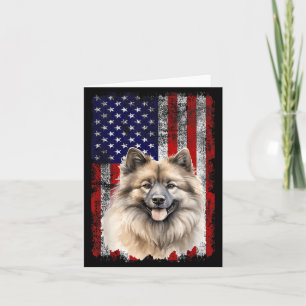 Keeshond-Hundefreund US-Flagge 4. Juli Patriotisch Karte