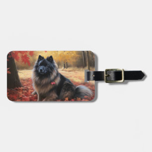Keeshond im Herbst Leaves Fall Inspiriert Gepäckanhänger