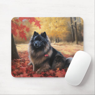 Keeshond im Herbst Leaves Fall Inspiriert Mousepad
