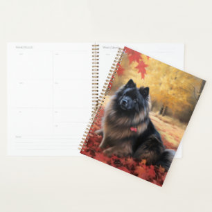 Keeshond im Herbst Leaves Fall Inspiriert Planer