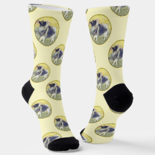 Keeshond in Aspen Malerei Süße Originale Hunde Kun Socken