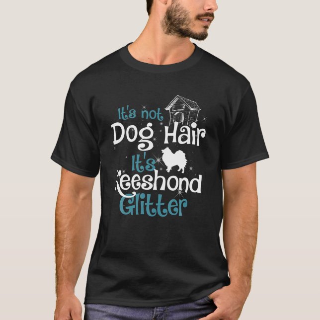 Keeshond ist kein Hundebüt-Keeshond-Glitzer T-Shirt (Vorderseite)