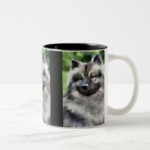 Keeshond Kunst Geschenke Zweifarbige Tasse