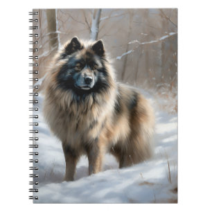 Keeshond Lass es schneien Weihnachten Notizblock