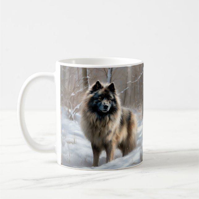 Keeshond lassen es Weihnachten schnee Kaffeetasse (Links)