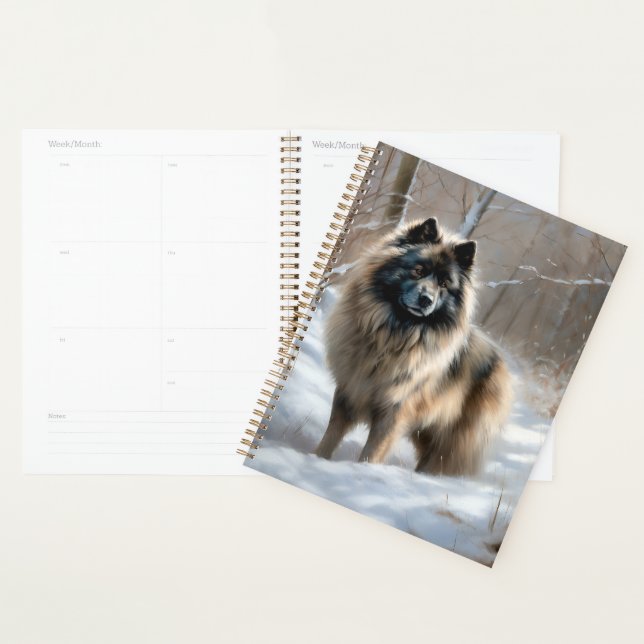 Keeshond lassen es Weihnachten schnee Planer (Anzeige)