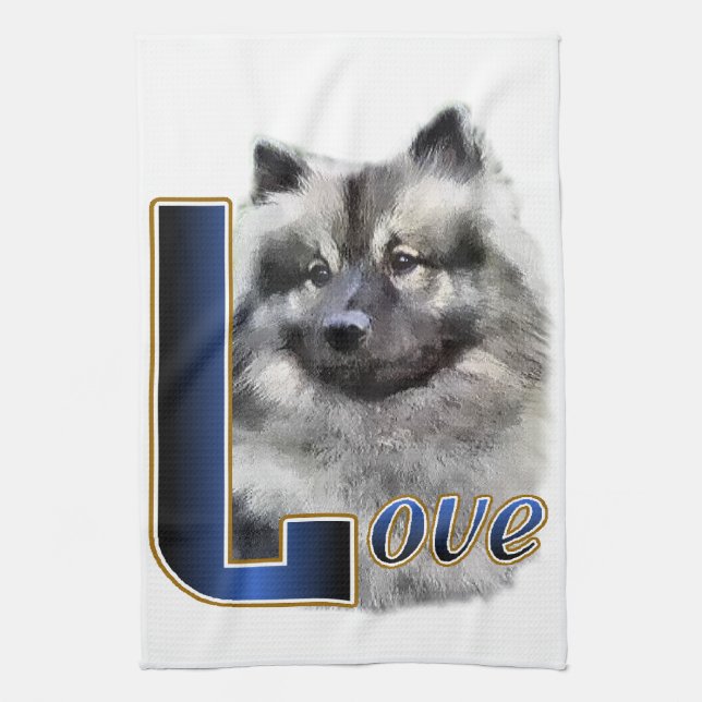 Keeshond LIEBE Geschenke Handtuch (Vertikal)