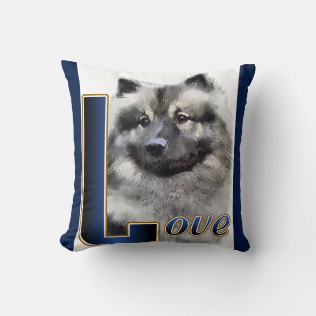 Keeshond LIEBE Geschenke Kissen (Vorderseite)