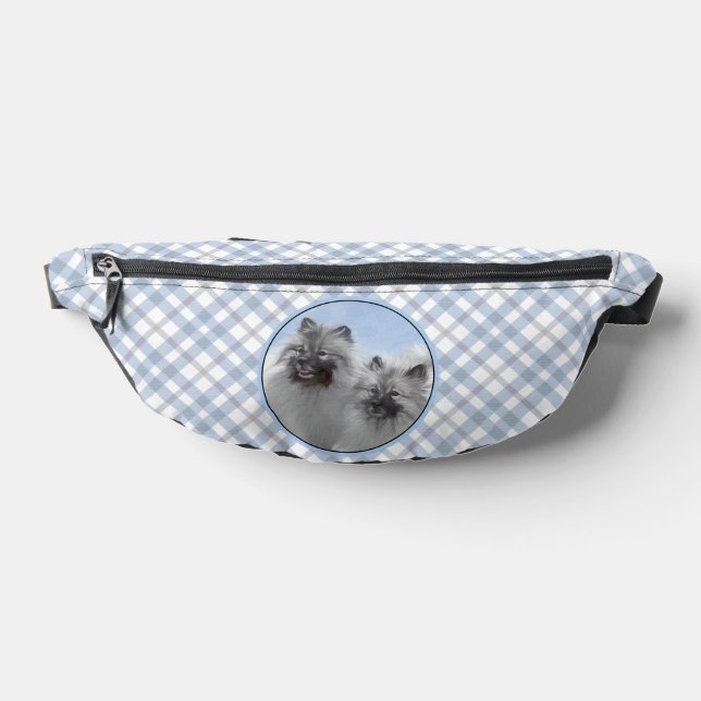Keeshond Malen 2 Keeshonden Original Hunde Kunst Bauchtasche (Ablage )
