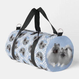 Keeshond Malen 2 Keeshonden Original Hunde Kunst Duffle Bag