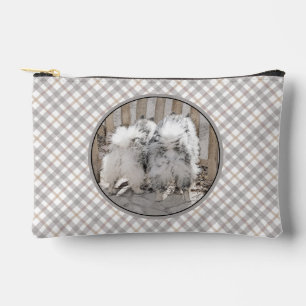 Keeshond-Malerei Hintern am Tor Süße Hunde-Kunst Zubehörtasche