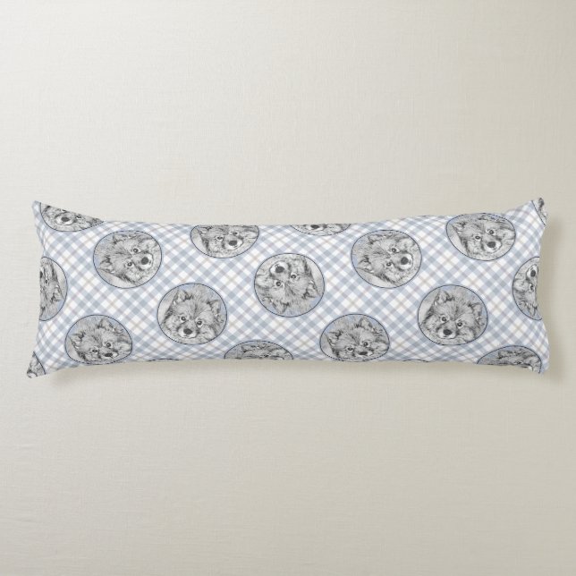 Keeshond-Malerei Kees Niedliche Original-Haustier- Seitenschläferkissen (Vorderseite)