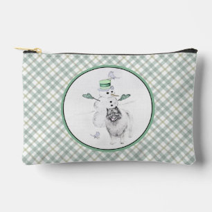 Keeshond Malerei Weihnachten Snowman Pet Dog Art Zubehörtasche