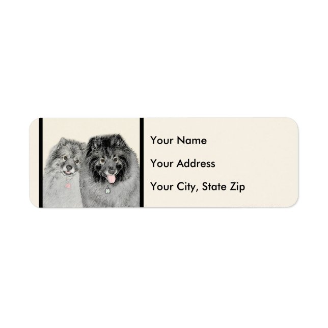 Keeshond Mama and Son Painting - Originelle Hundek (Vorne)