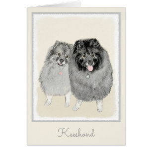Keeshond Mama and Son Painting - Originelle Hundek