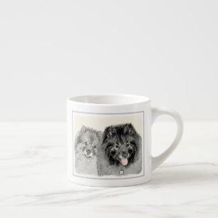 Keeshond Mama and Son Painting - Originelle Hundek Espressotasse