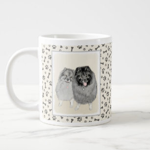 Keeshond Mama and Son Painting - Originelle Hundek Jumbo-Tasse