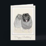 Keeshond Mama and Son Painting - Originelle Hundek Karte<br><div class="desc">Keeshond Mama und Son Hund Portrait, Original Malerei. Wir sind auf niedliche und lustige Originalkunst spezialisiert, die wir für Sie selbst oder als Geschenk für Ihre Keeshond-Freunde kaufen können. Seien Sie kreativ - klicken Sie auf KENNEN, um Text hinzuzufügen/zu entfernen/zu ändern, das Bild zu verändern, Farben zu ändern oder alles...</div>