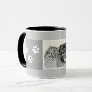 Keeshond Mama and Son Painting - Originelle Hundek Tasse