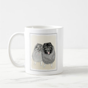 Keeshond Mama and Son Painting - Originelle Hundek Tasse