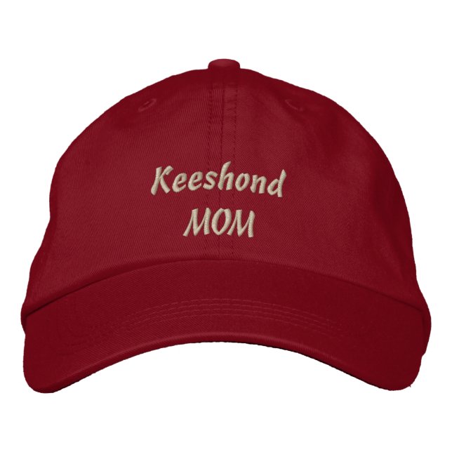 Keeshond Mama Geschenke Bestickte Baseballkappe (Vorderseite)