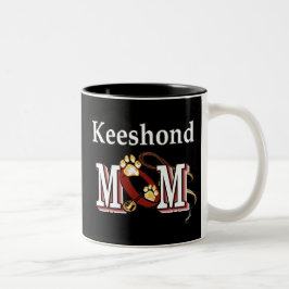 Keeshond-Mama-Tasse Zweifarbige Tasse