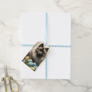 Keeshond mit Ostereiern Geschenkanhänger