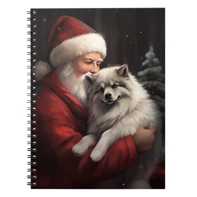 Keeshond mit Weihnachtsfeiern Notizblock (Vorderseite)