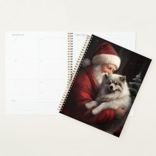 Keeshond mit Weihnachtsmann Festive Weihnachten Planer