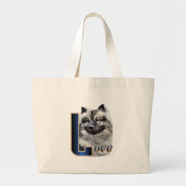 Keeshond Ohrts Tote Jumbo Stoffbeutel (Vorne)