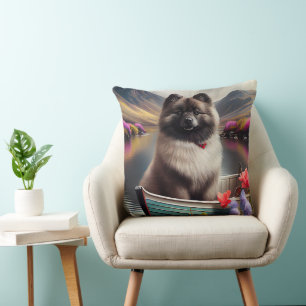 Keeshond on a Paddle: Ein Landschaftliches Abenteu Kissen