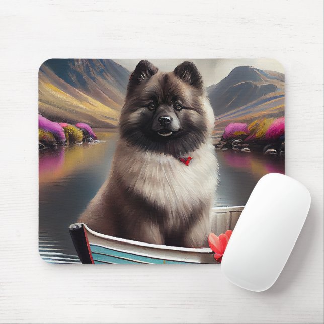 Keeshond on a Paddle: Ein Landschaftliches Abenteu Mousepad (Mit Mouse)