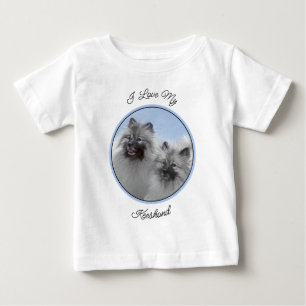 Keeshond-Paar Kees-Malerei Originale Tierkunst Baby T-shirt