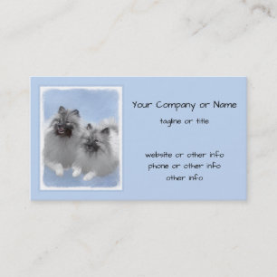 Keeshond-Paar Kees-Malerei Originale Tierkunst Visitenkarte