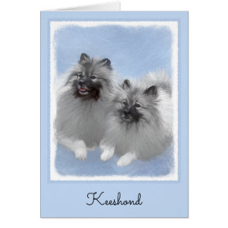 Keeshond Pair of Kees Painting Original Animal Art