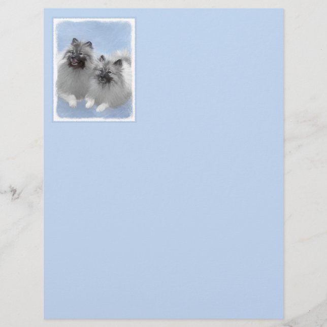 Keeshond Pair of Kees Painting Original Animal Art (Vorderseite)